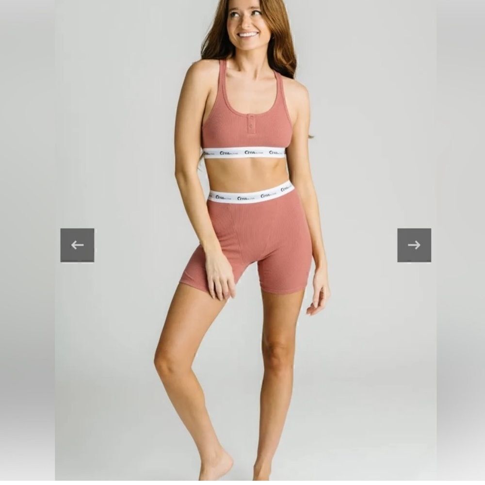 Zyia Active Dark Peony Banded Bra and Brief Set